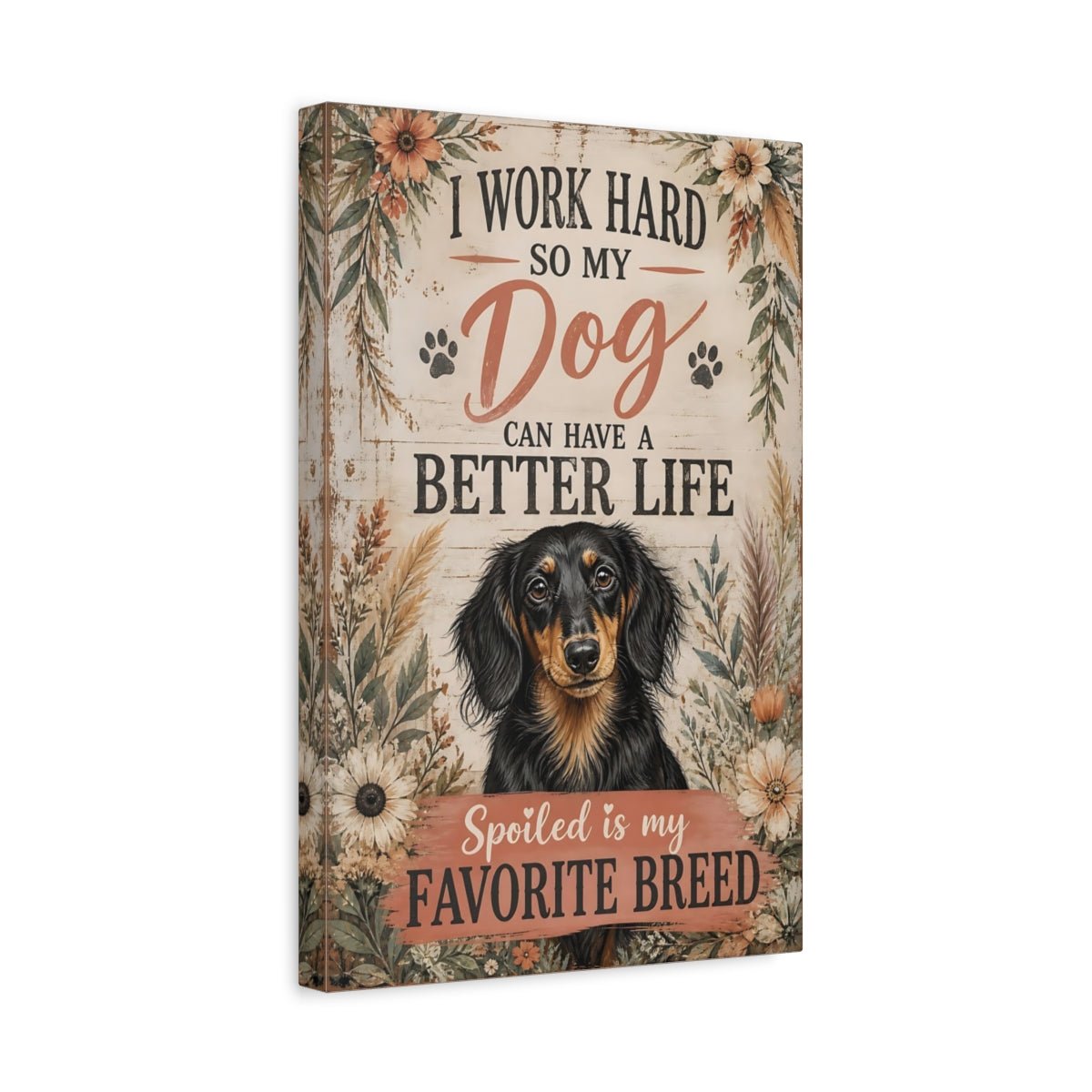 Animals Dachshund Brown Dog Canvas Print – Living Room, Above Fireplace, - YesArtYes