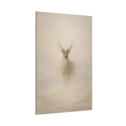 Main Mockup. Animals Deer Misty Deer shown as stretched canvas wall art