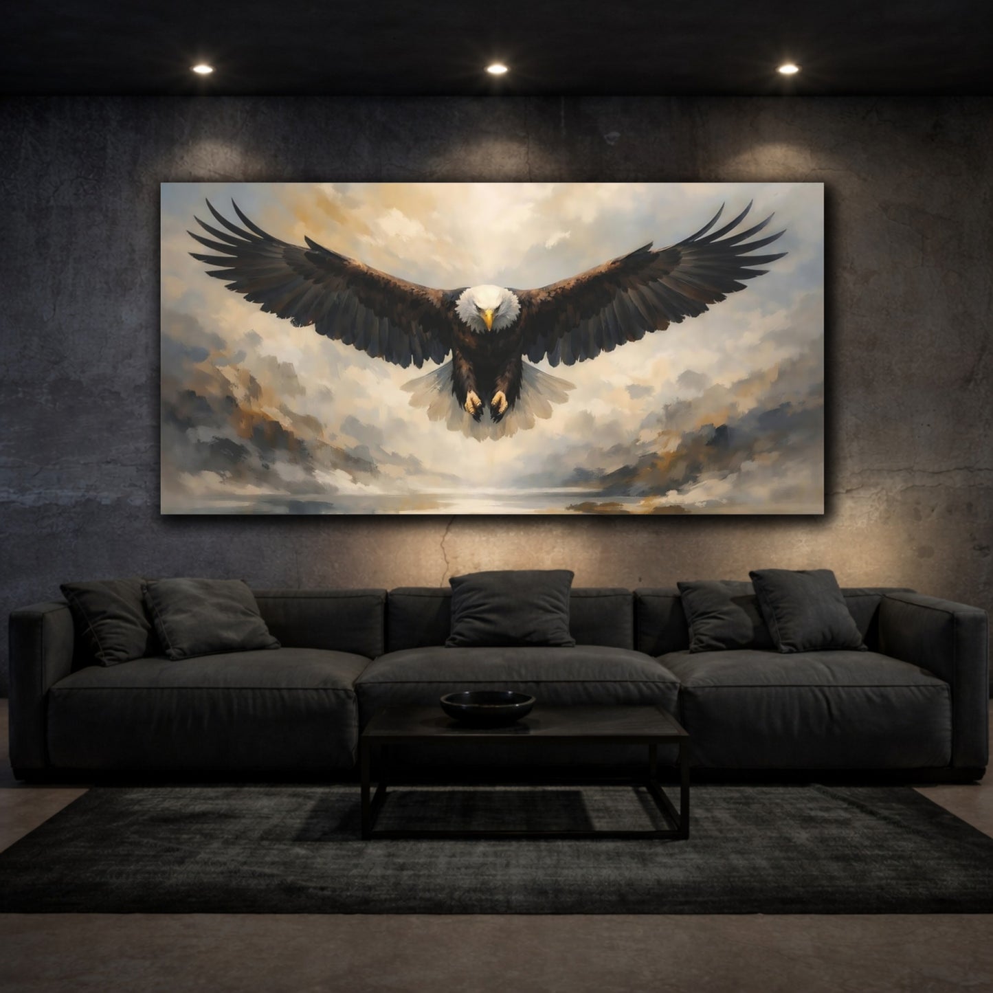 Mockup 2. Animals Eagle Brown Eagle shown as stretched canvas wall art