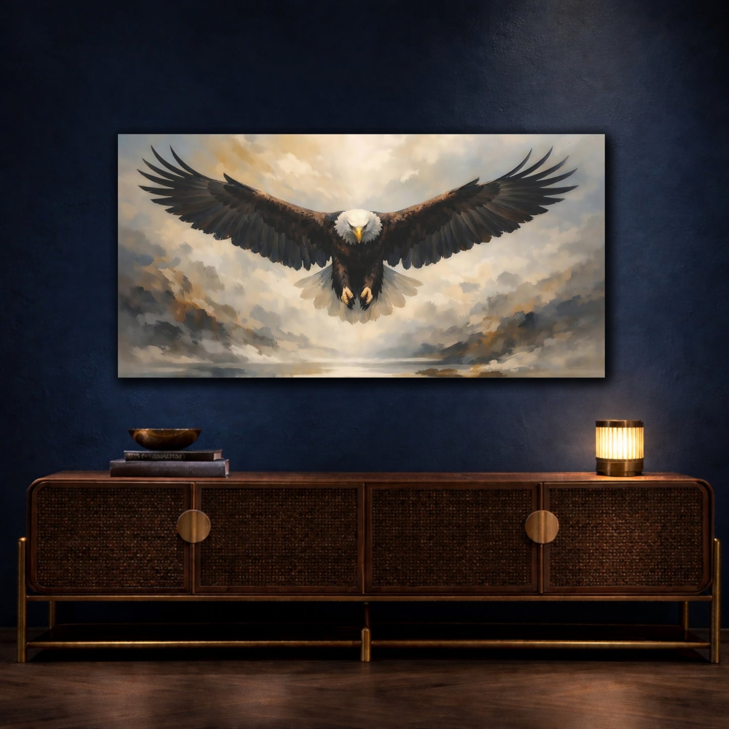 Mockup 4. Animals Eagle Brown Eagle shown as stretched canvas wall art