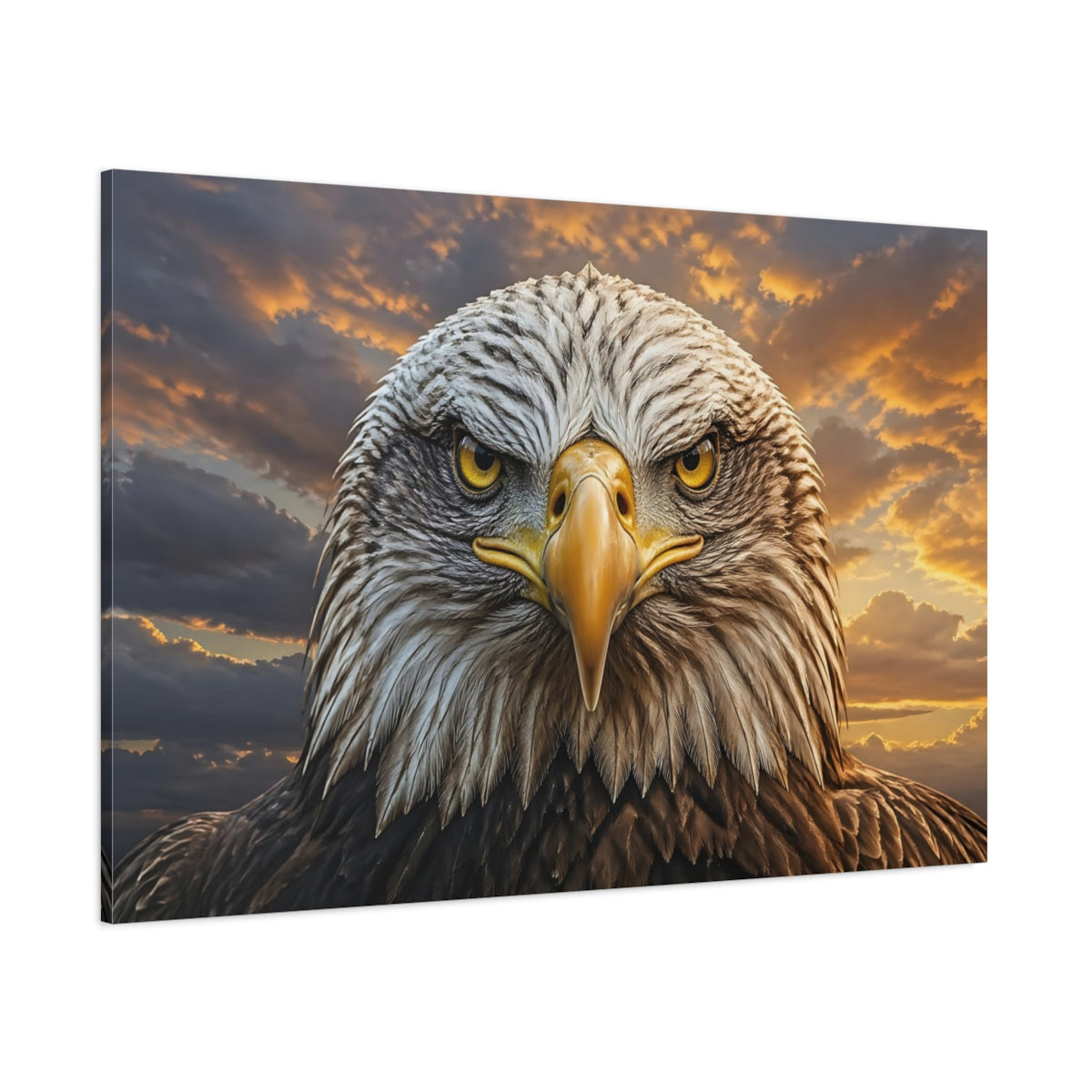 Side Mockup 1. Animals Eagle Golden Eagle shown as stretched canvas wall art