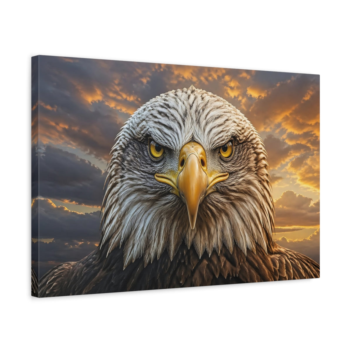 Side Mockup 3. Animals Eagle Golden Eagle shown as stretched canvas wall art