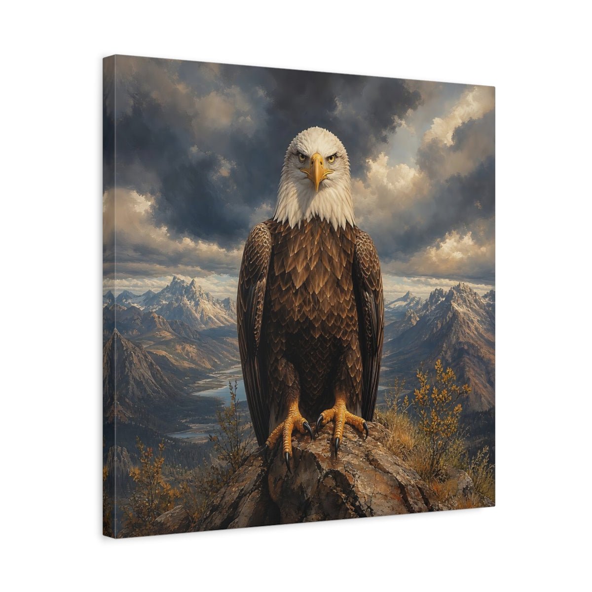 Animals Eagle Mountain Art Canvas Print – Living Room, Above Sofa, Brown - YesArtYes