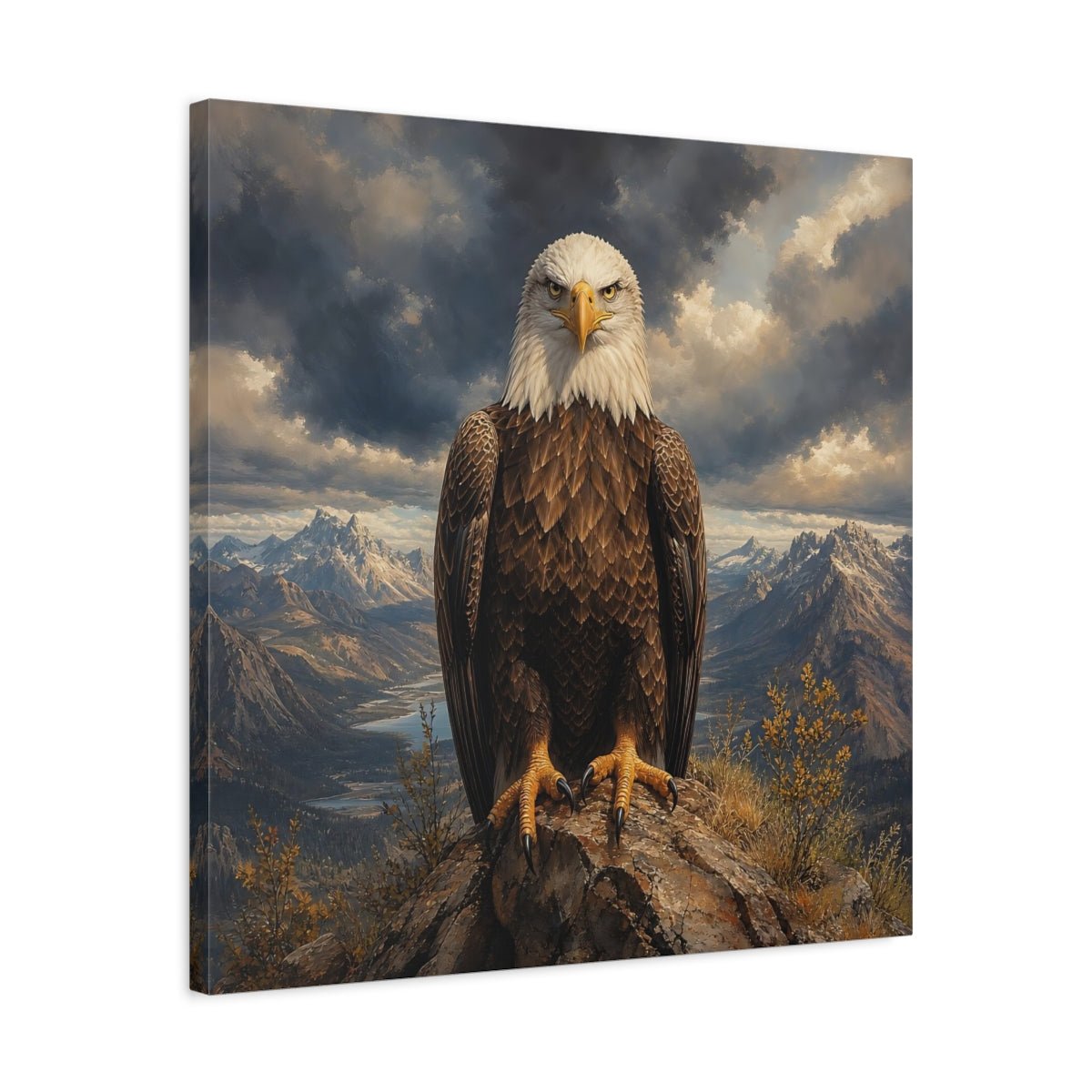 Animals Eagle Mountain Art Canvas Print – Living Room, Above Sofa, Brown - YesArtYes