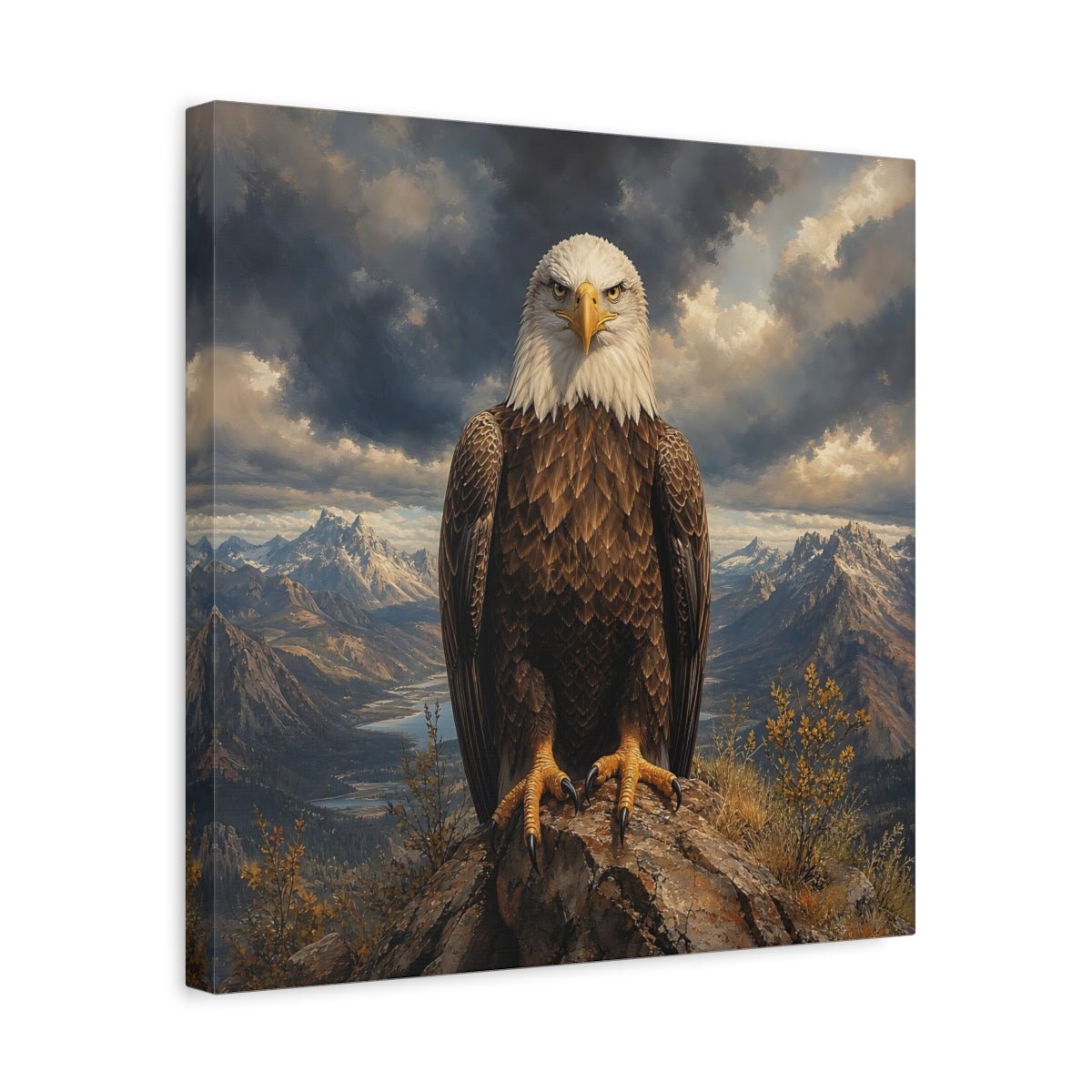 Animals Eagle Mountain Art Canvas Print – Living Room, Above Sofa, Brown - YesArtYes