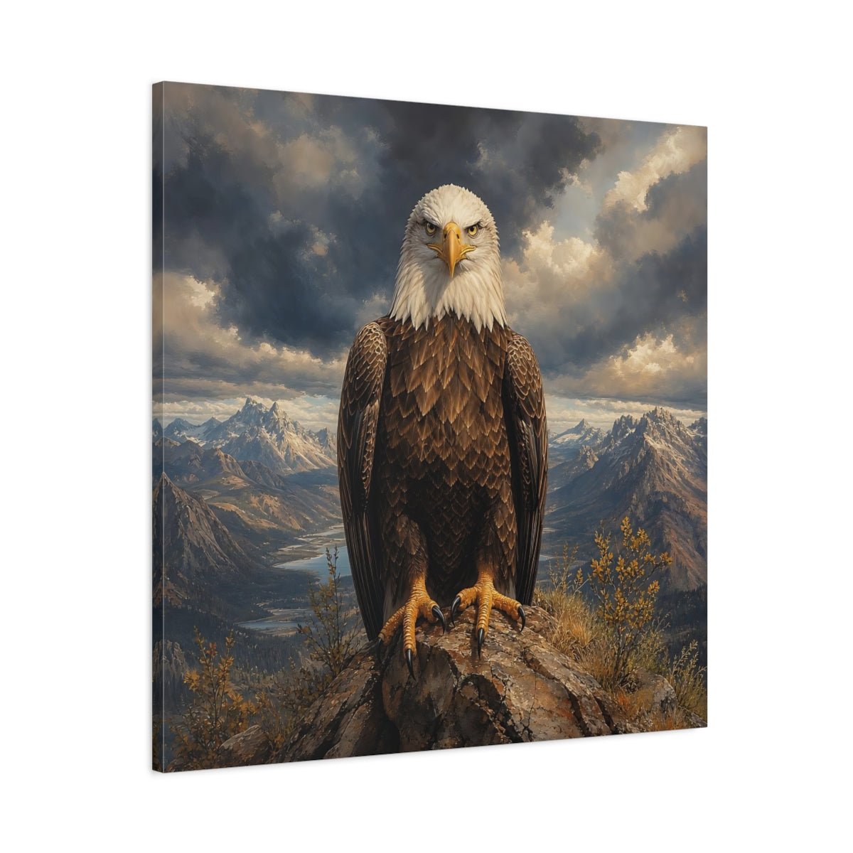 Animals Eagle Mountain Art Canvas Print – Living Room, Above Sofa, Brown - YesArtYes