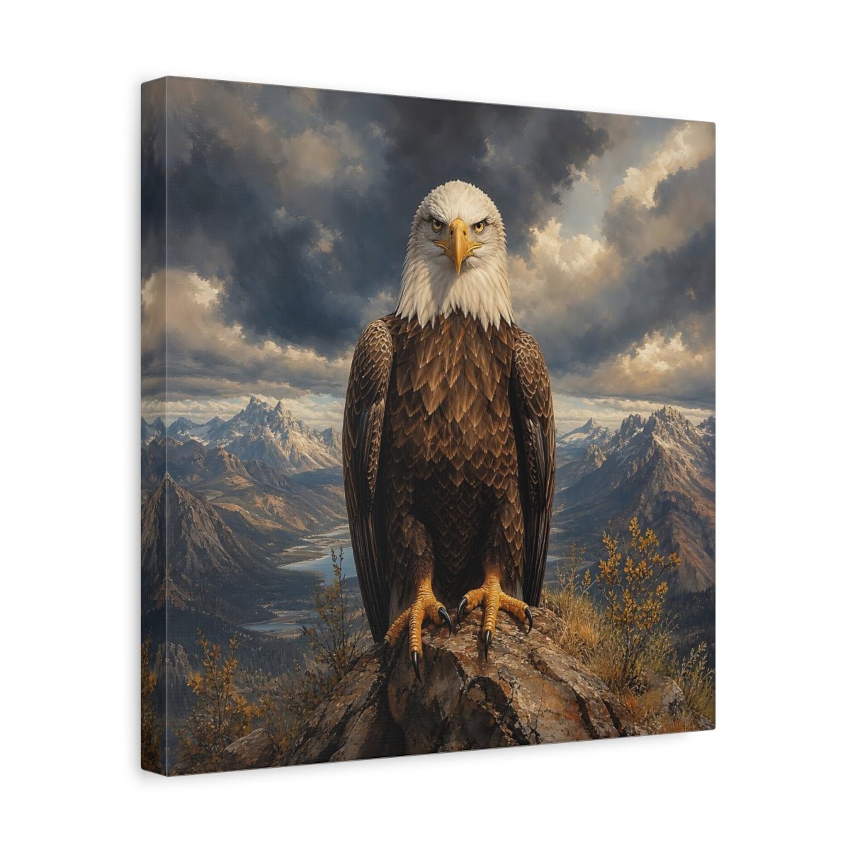 Animals Eagle Mountain Art Canvas Print – Living Room, Above Sofa, Brown - YesArtYes