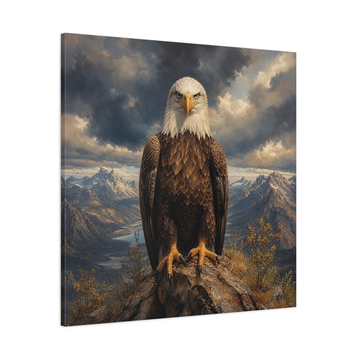 Animals Eagle Mountain Art Canvas Print – Living Room, Above Sofa, Brown - YesArtYes