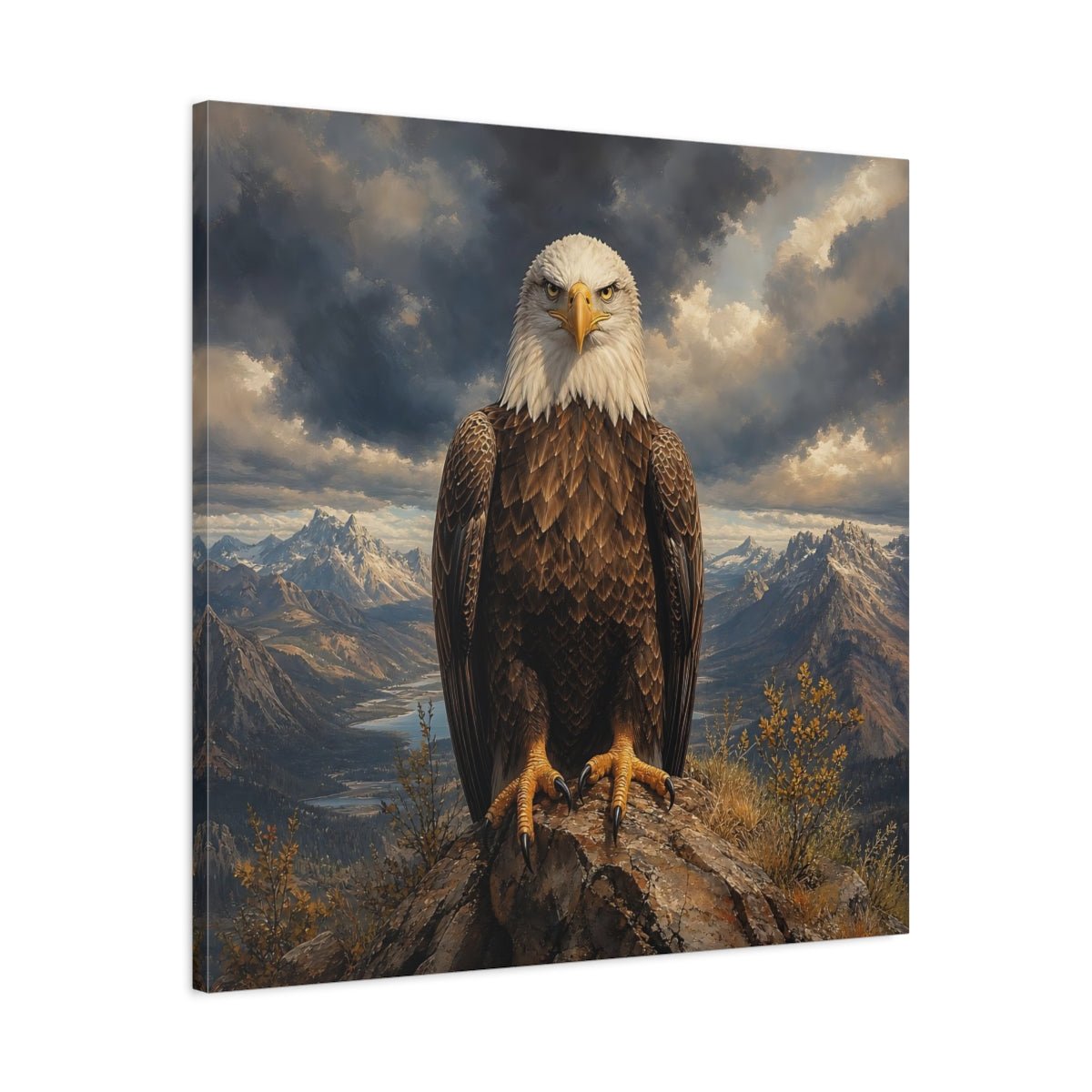 Animals Eagle Mountain Art Canvas Print – Living Room, Above Sofa, Brown - YesArtYes