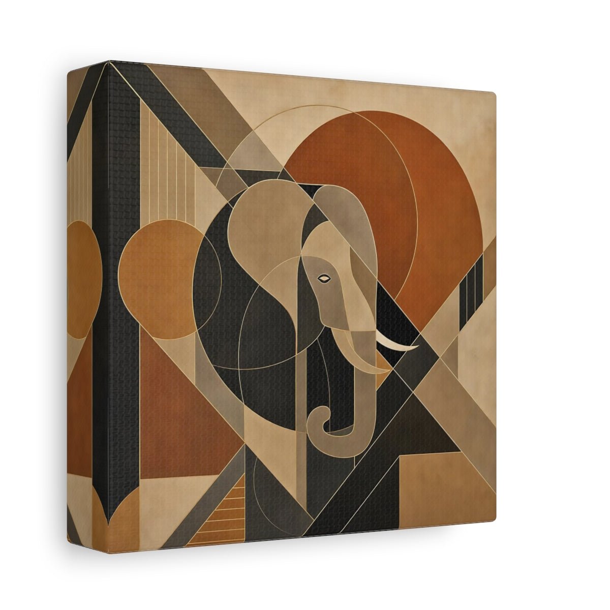 Animals Elephant Brown Gold Abstract Canvas Print – Living Room, Above Sofa - YesArtYes