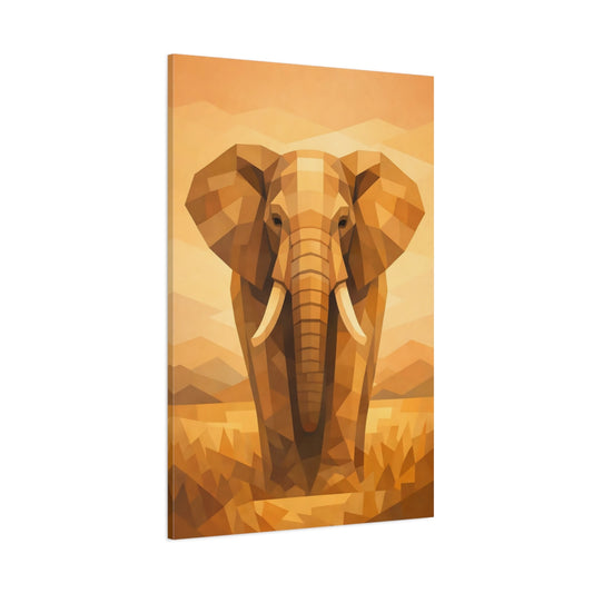 Animals Elephant Orange Brown Elephant shown as stretched canvas wall art
