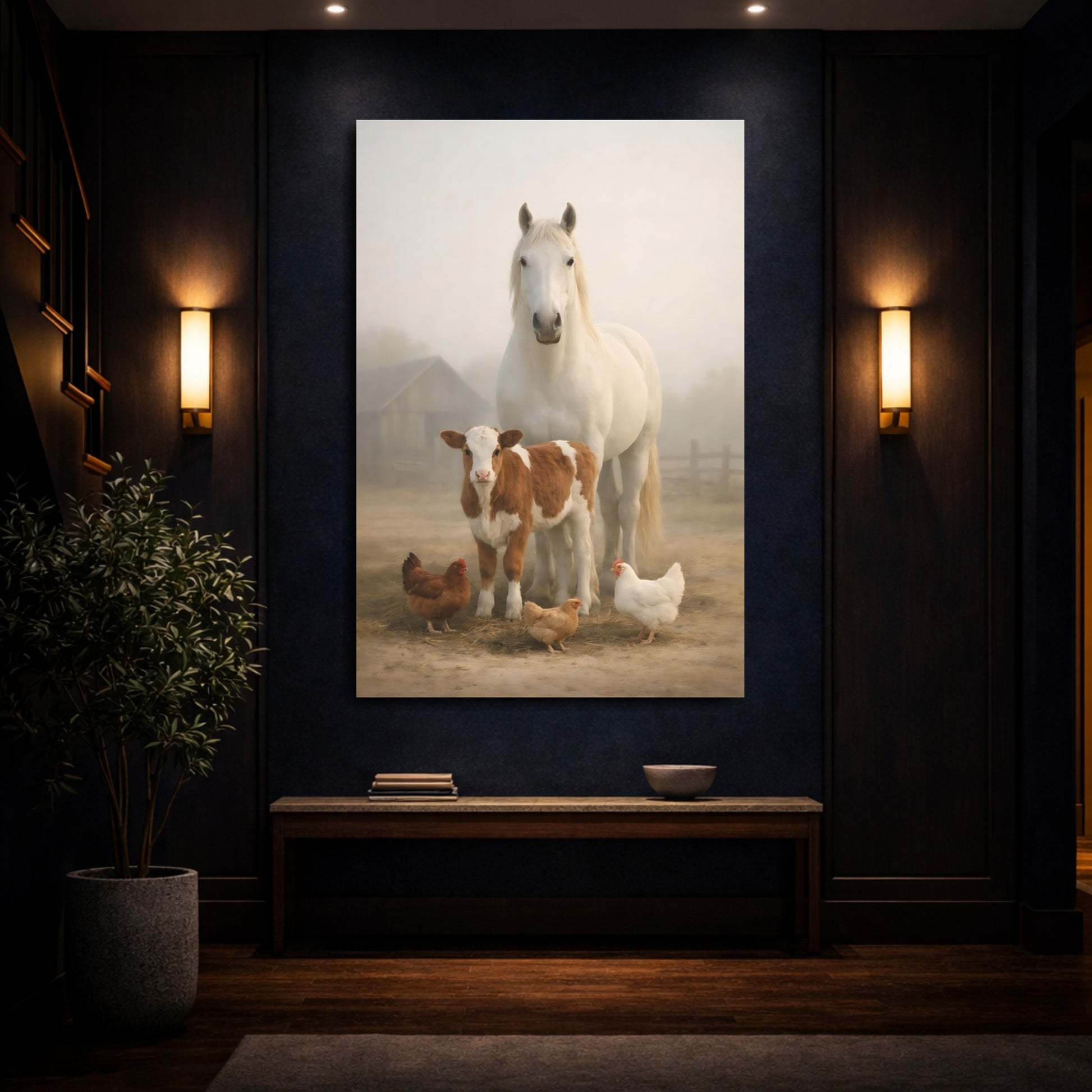 Mockup 3. Animals Farm Animals Farm Animals shown as stretched canvas wall art