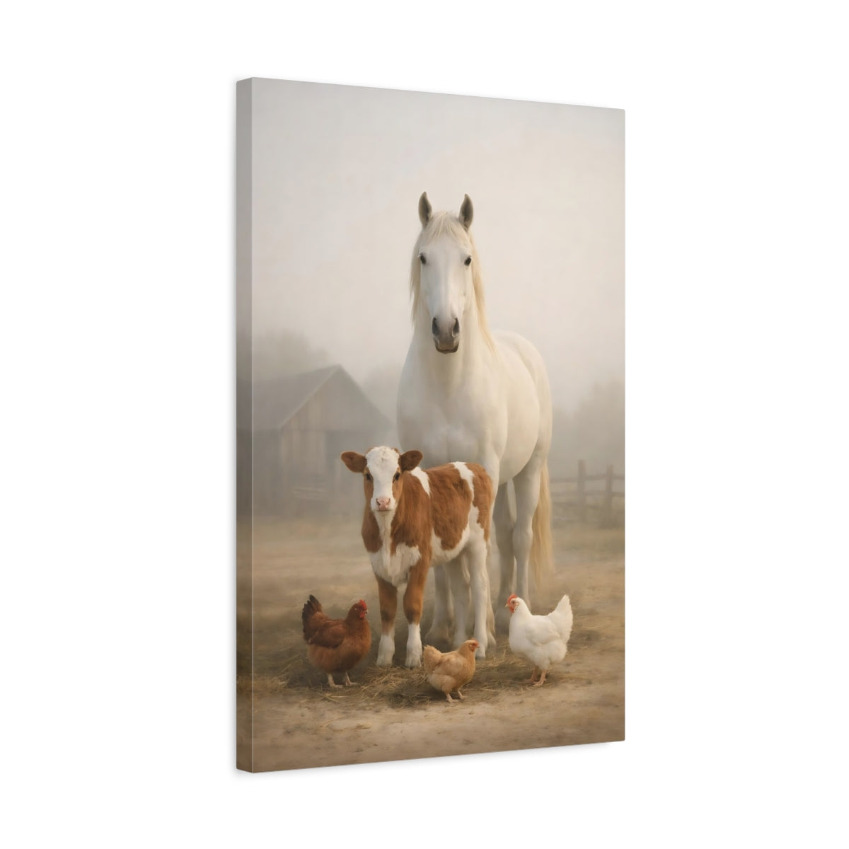 Side Mockup 3. Animals Farm Animals Farm Animals shown as stretched canvas wall art