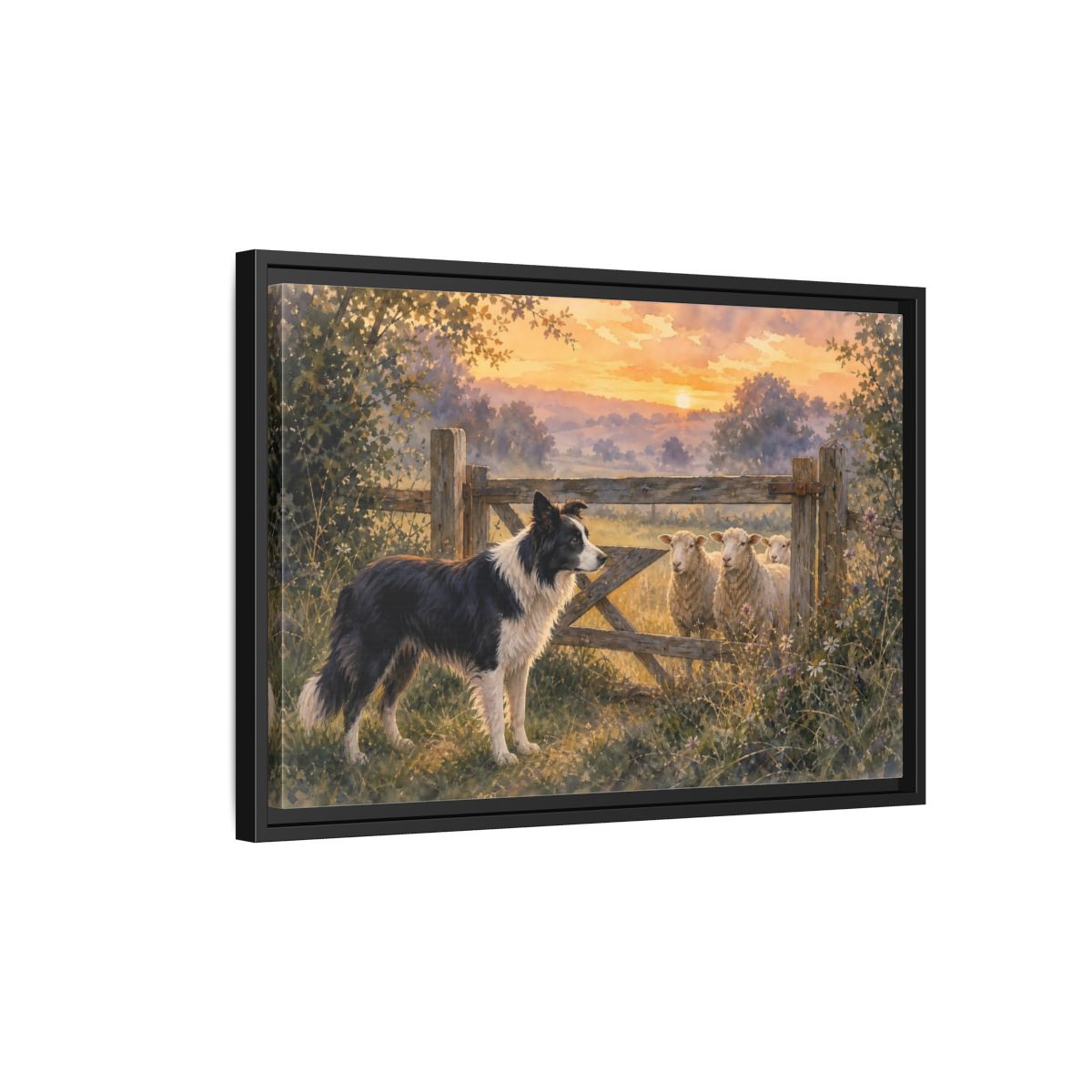Side Mockup 3. Animals Farm Animals Farm Animals shown as stretched canvas wall art