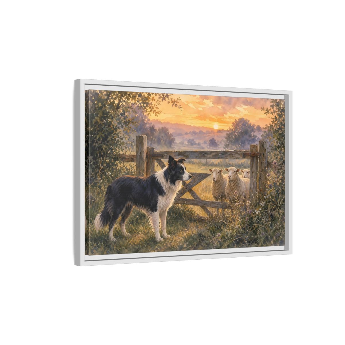 Side Mockup 1. Animals Farm Animals Farm Animals shown as stretched canvas wall art