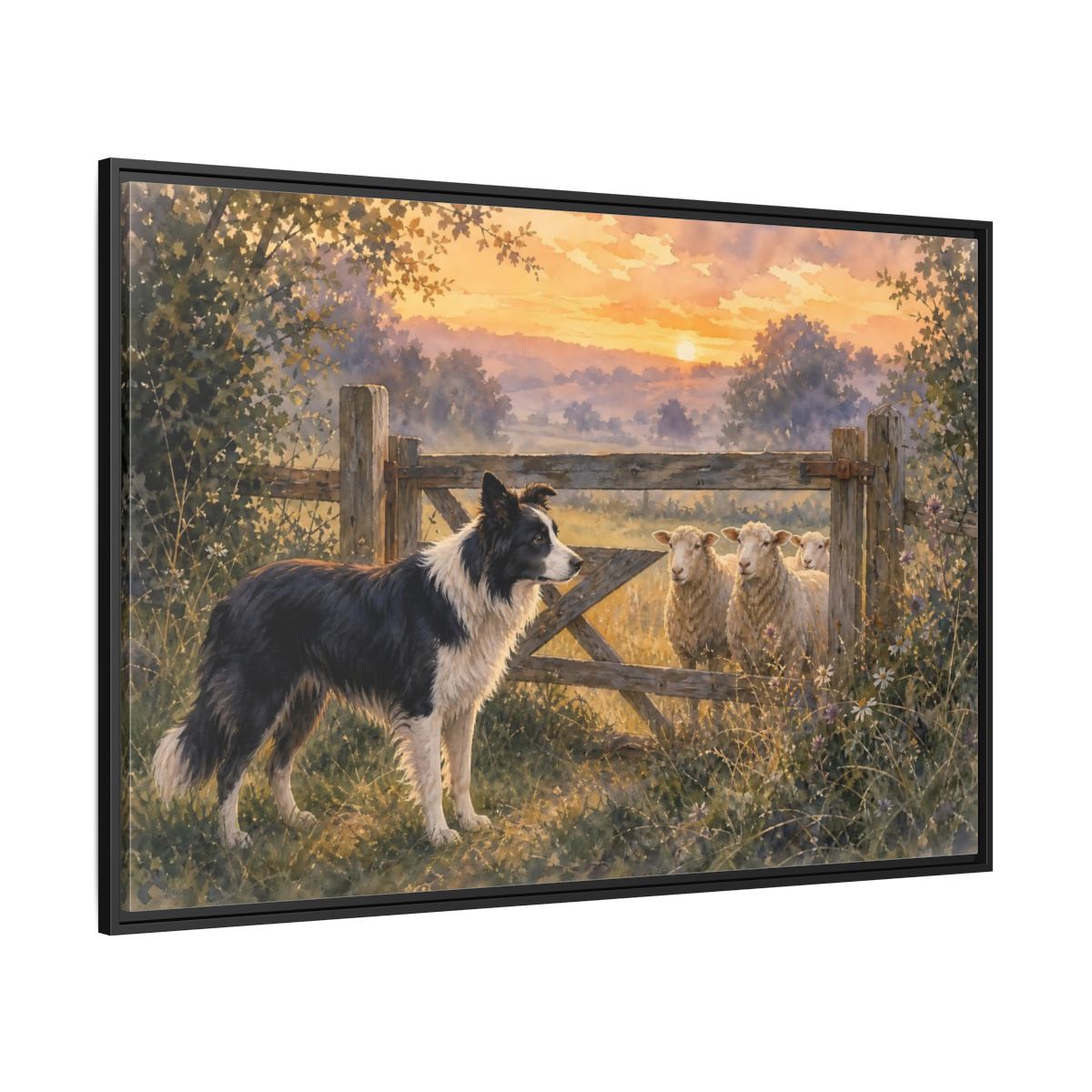 Side Mockup 12. Animals Farm Animals Farm Animals shown as stretched canvas wall art