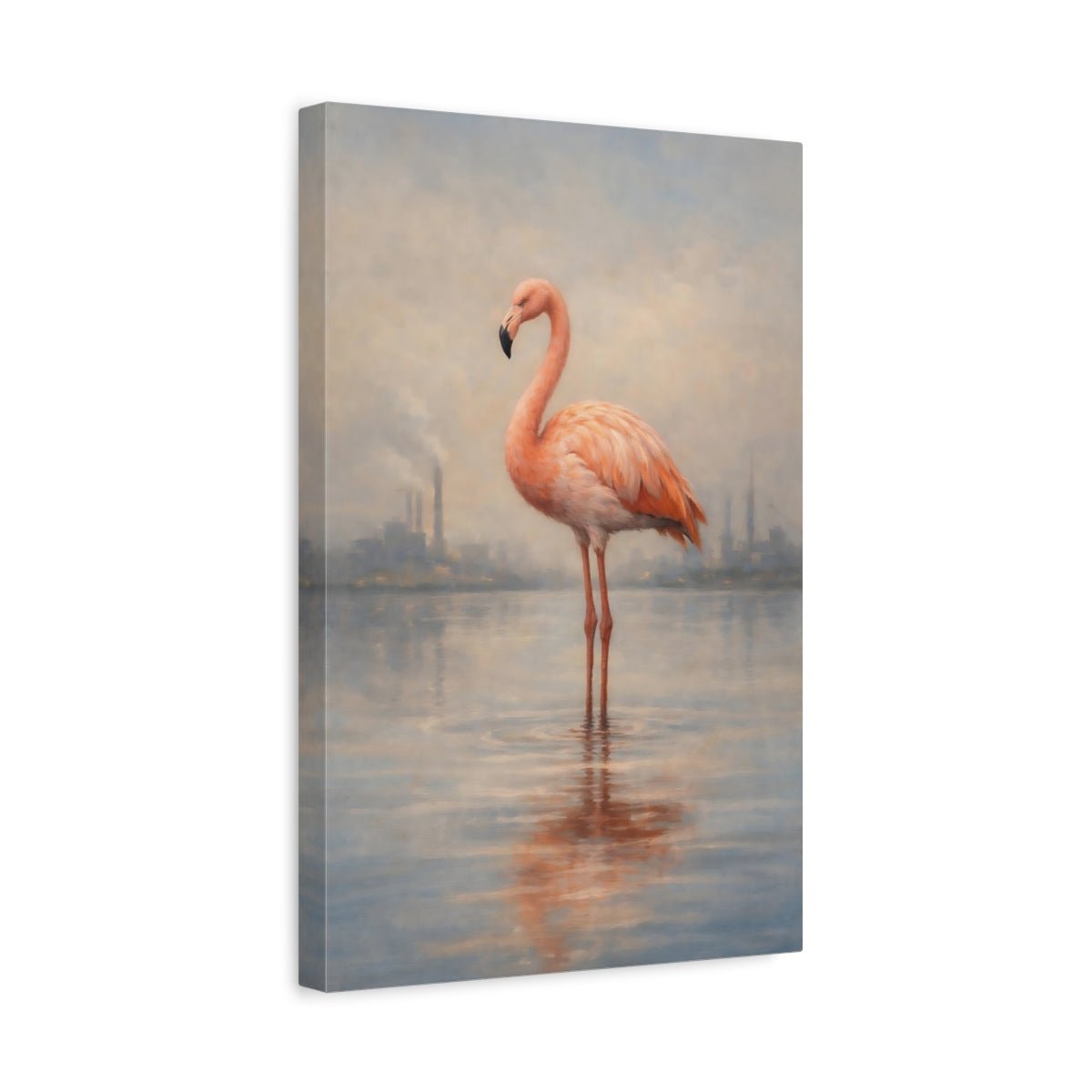 Animals Flamingo Pink And - Canvas Wall Art Print - YesArtYes