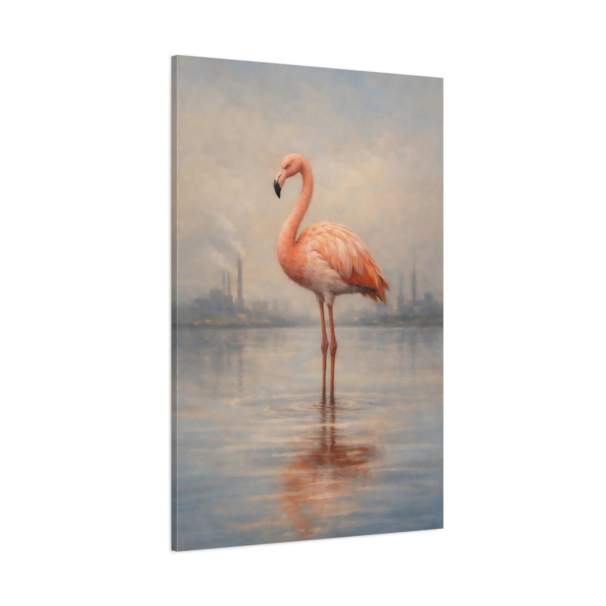 Animals Flamingo Pink And - Canvas Wall Art Print - YesArtYes