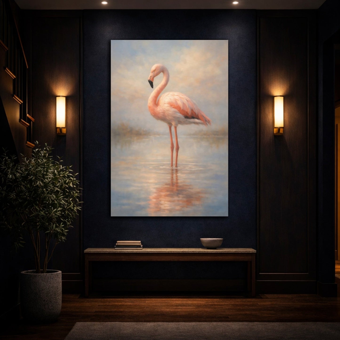 Animals Flamingo Pink - Canvas Wall Art Print - YesArtYes