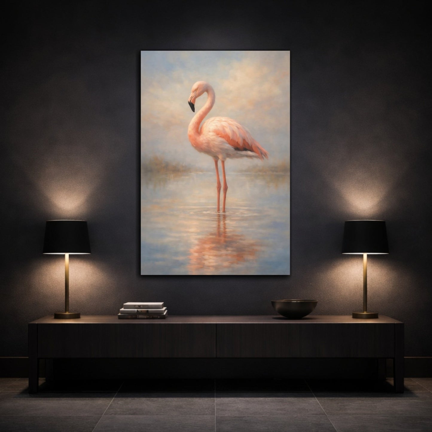 Animals Flamingo Pink - Canvas Wall Art Print - YesArtYes