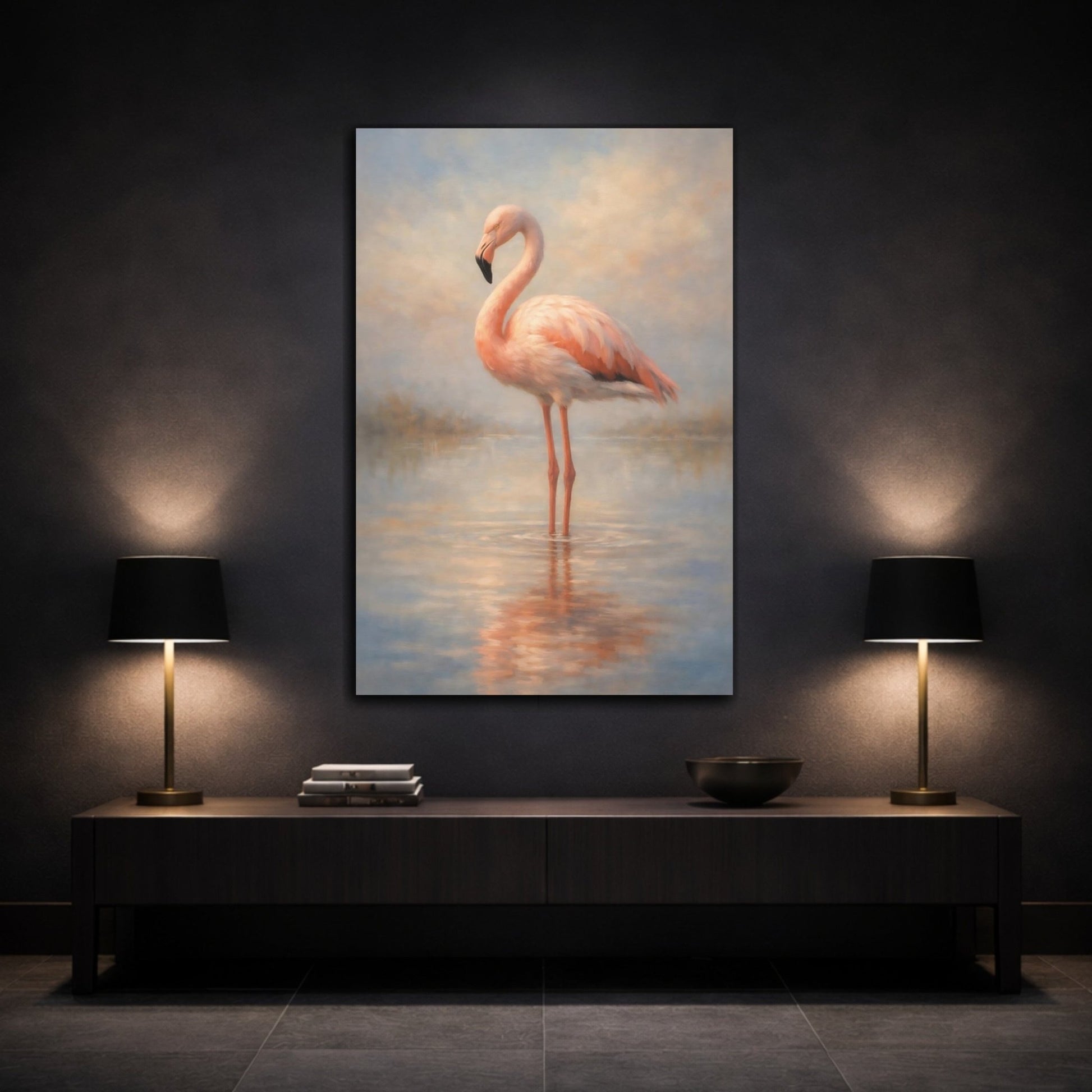 Animals Flamingo Pink - Canvas Wall Art Print - YesArtYes