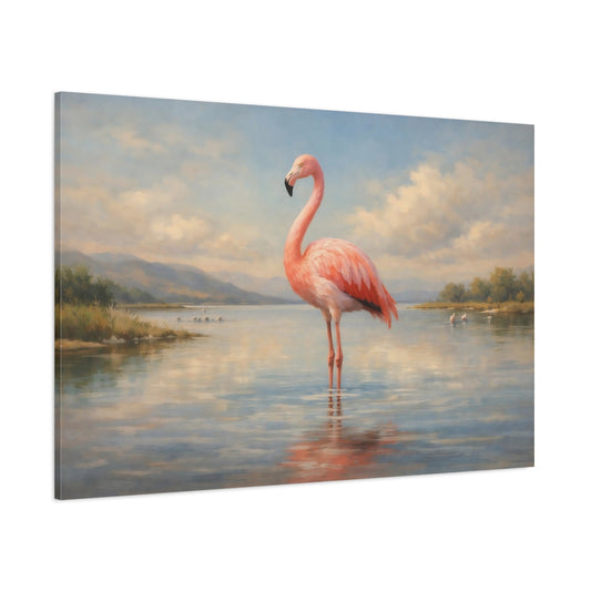 Main Mockup. Animals Flamingo Pink Flamingo shown as stretched canvas wall art