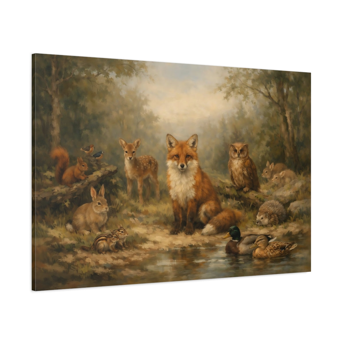 Main Mockup. Animals Forest Animals Forest Animals shown as stretched canvas wall art
