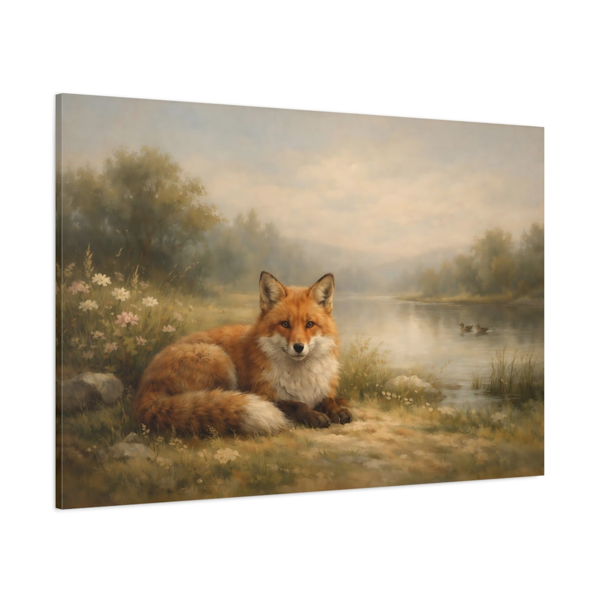 Main Mockup. Animals Fox Fox Landscape shown as stretched canvas wall art