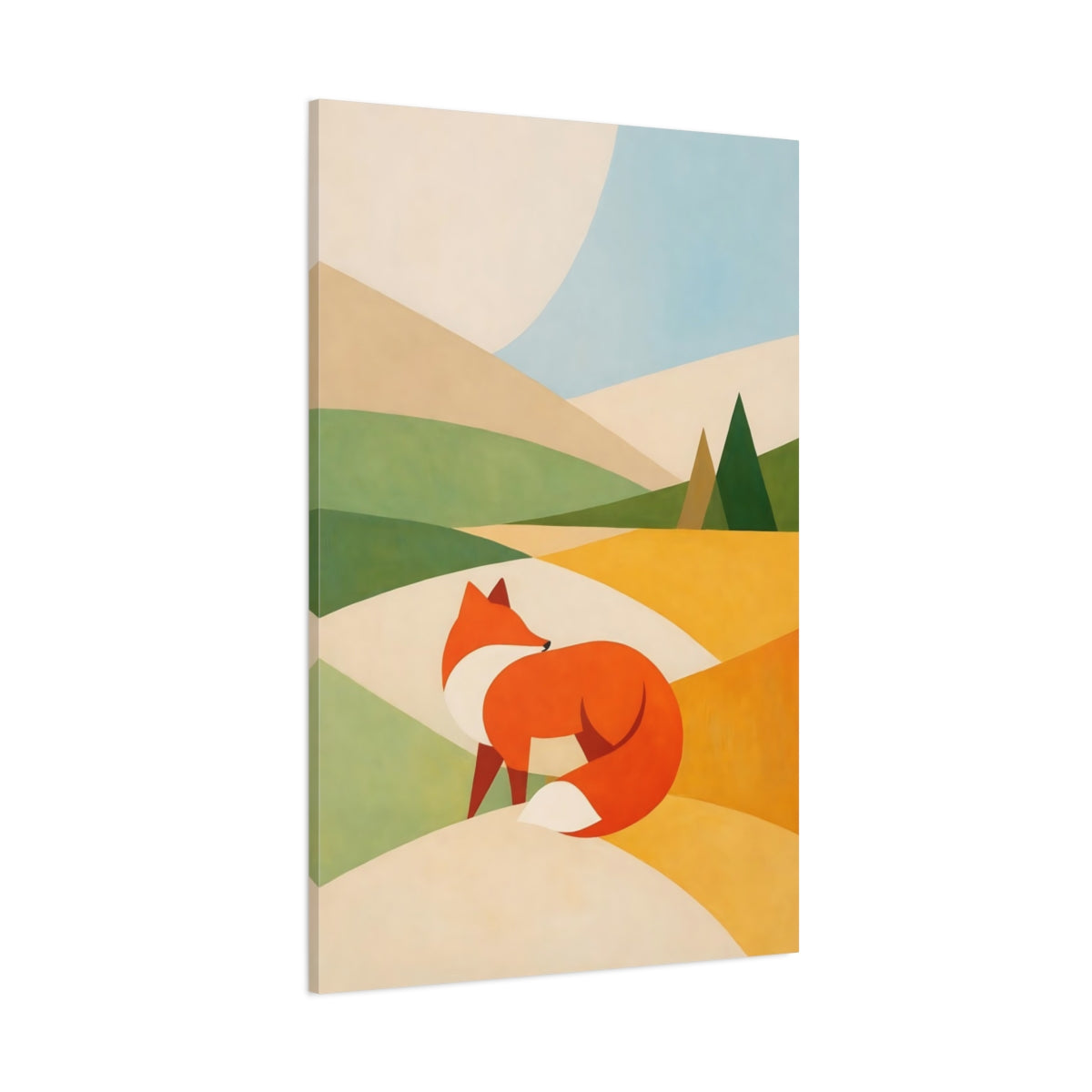 Main Mockup. Animals Fox Orange Fox Art shown as stretched canvas wall art