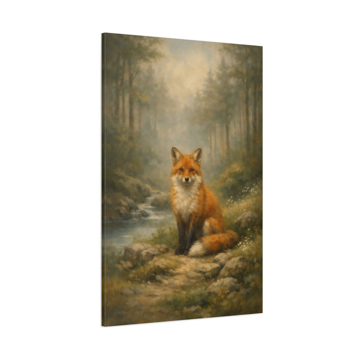 Main Mockup. Animals Fox Orange Fox shown as stretched canvas wall art
