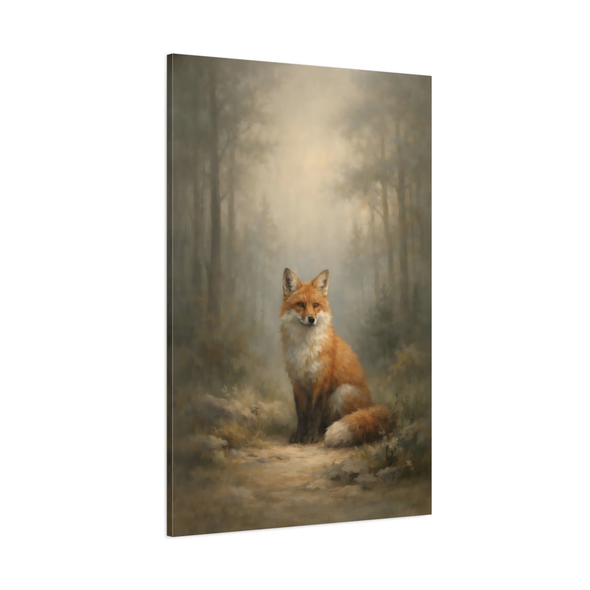 Main Mockup. Animals Fox Orange Fox shown as stretched canvas wall art