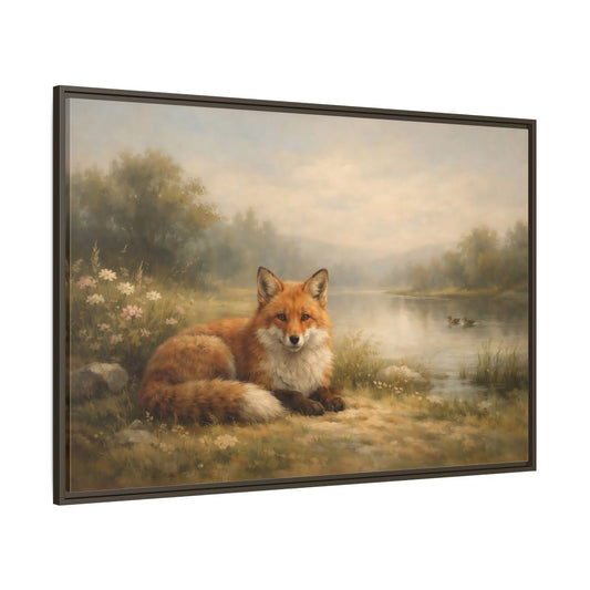 Main Mockup. Animals Fox Orange Fox shown as stretched canvas wall art