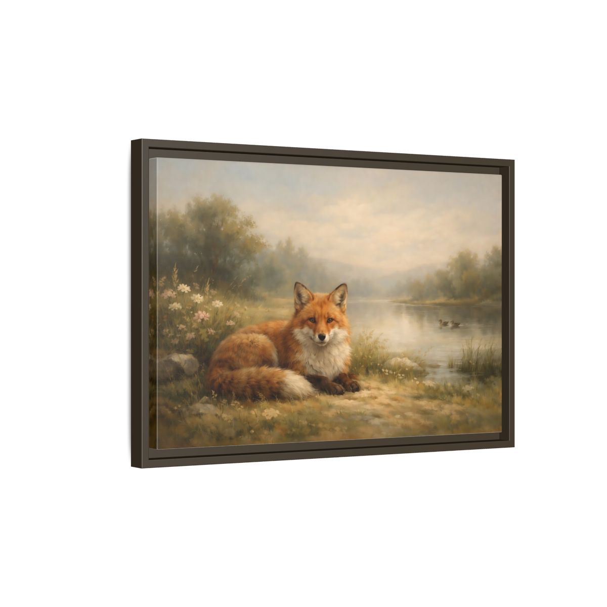 Side Mockup 2. Animals Fox Red Fox Landscape shown as stretched canvas wall art