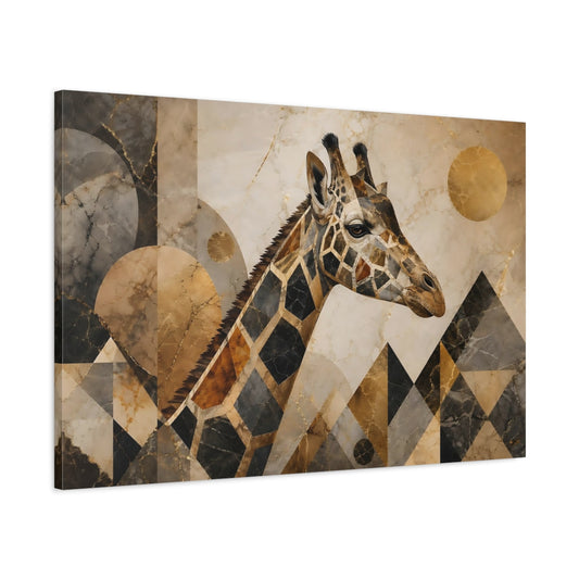 Main Mockup. Animals Giraffe Gold Giraffe shown as stretched canvas wall art