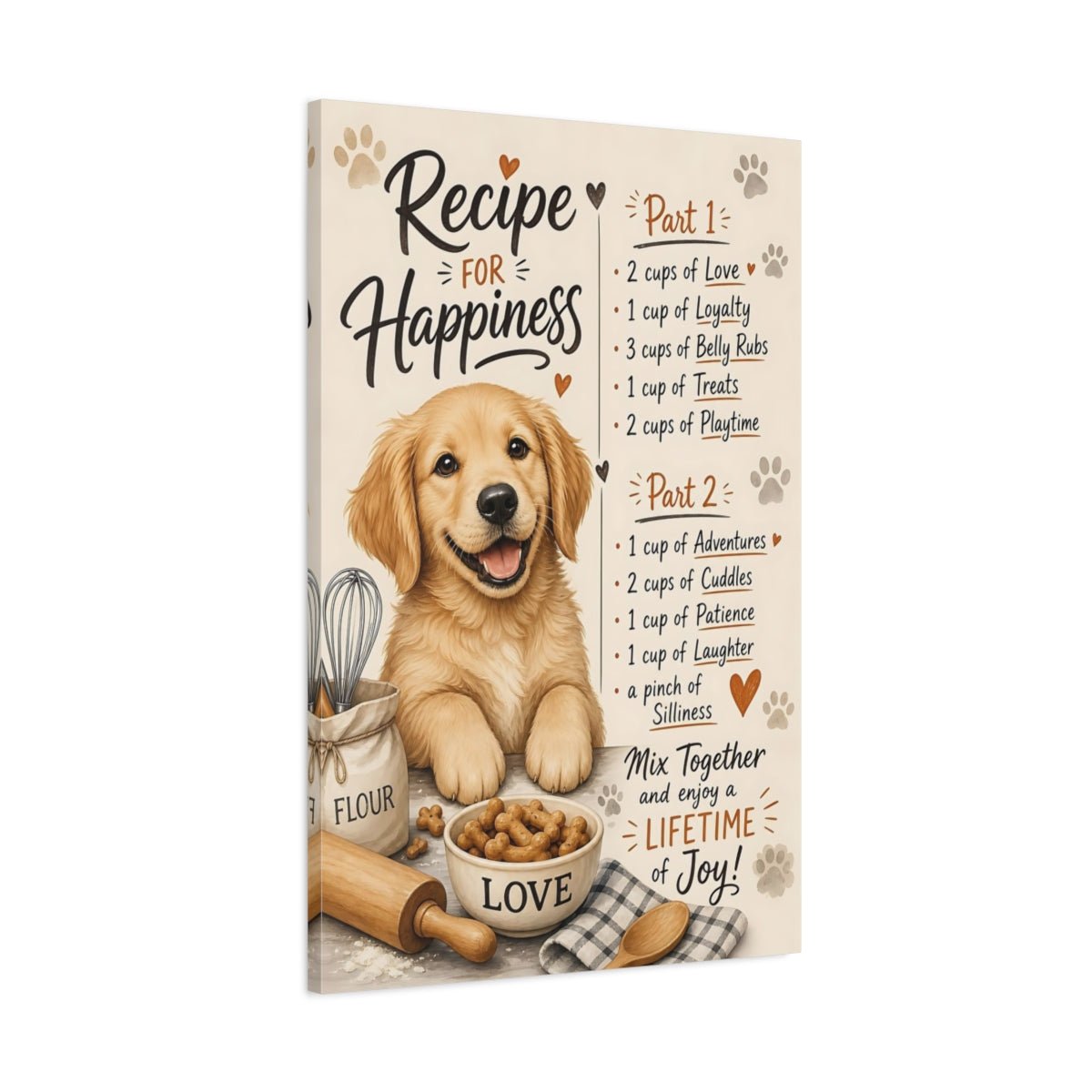 Animals Golden Retriever Puppy Canvas Print – Kids Room, Feature Wall - YesArtYes