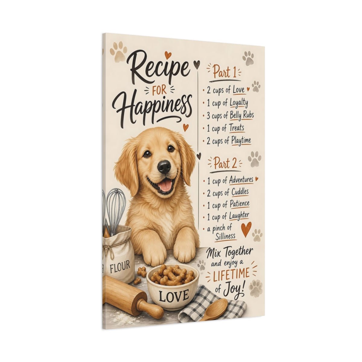 Animals Golden Retriever Puppy Canvas Print – Kids Room, Feature Wall - YesArtYes