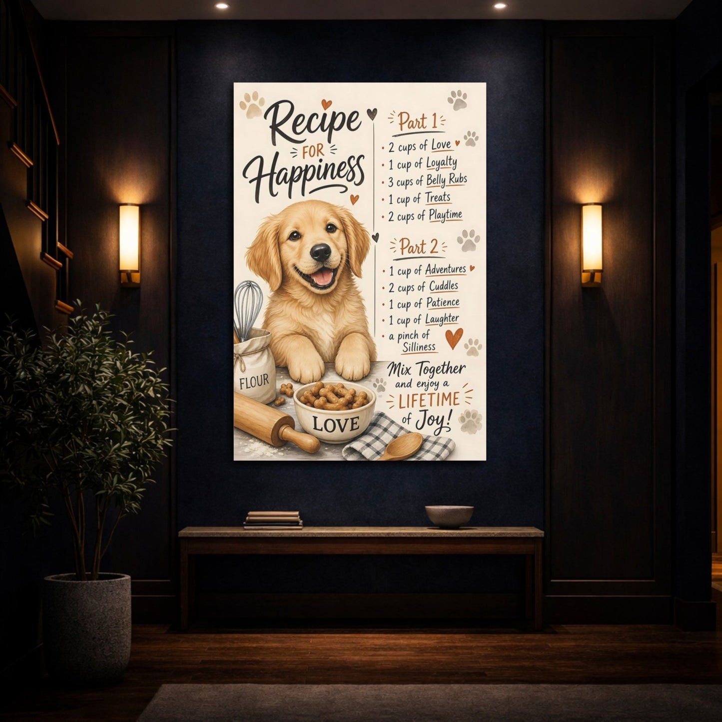 Animals Golden Retriever Puppy Canvas Print – Kids Room, Feature Wall - YesArtYes