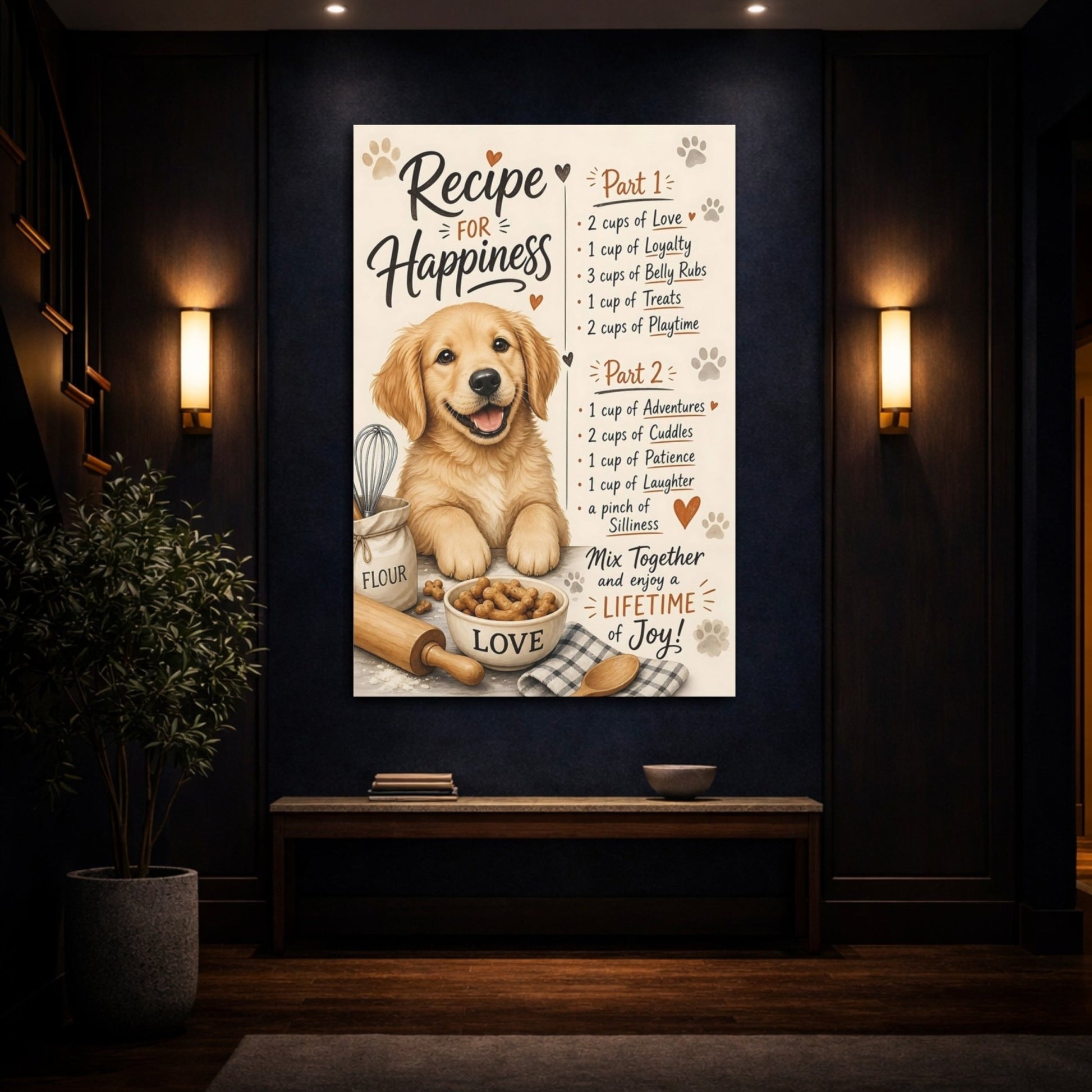 Animals Golden Retriever Puppy Canvas Print – Kids Room, Feature Wall - YesArtYes