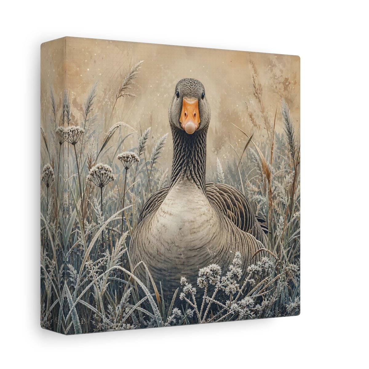 Animals Goose Brown Grey Canvas Print – Living Room, Above Couch - YesArtYes