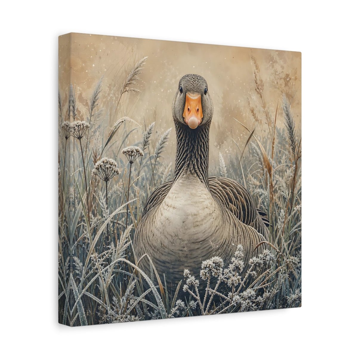 Animals Goose Brown Grey Canvas Print – Living Room, Above Couch - YesArtYes