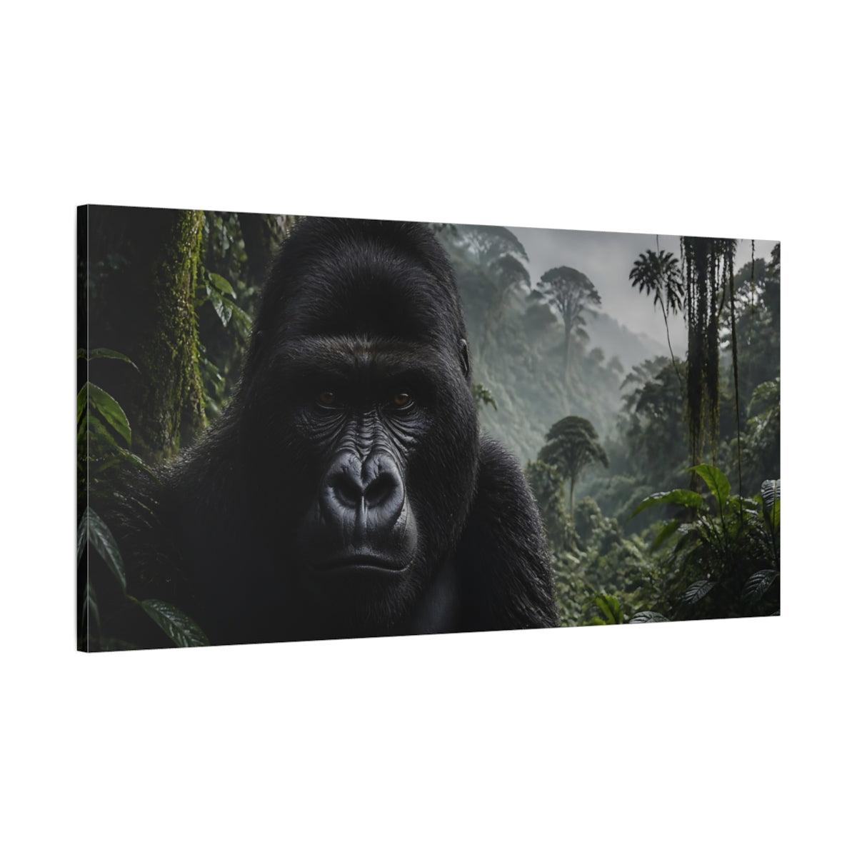 Main Mockup. Animals Gorilla Wildlife Portrait shown as canvas print