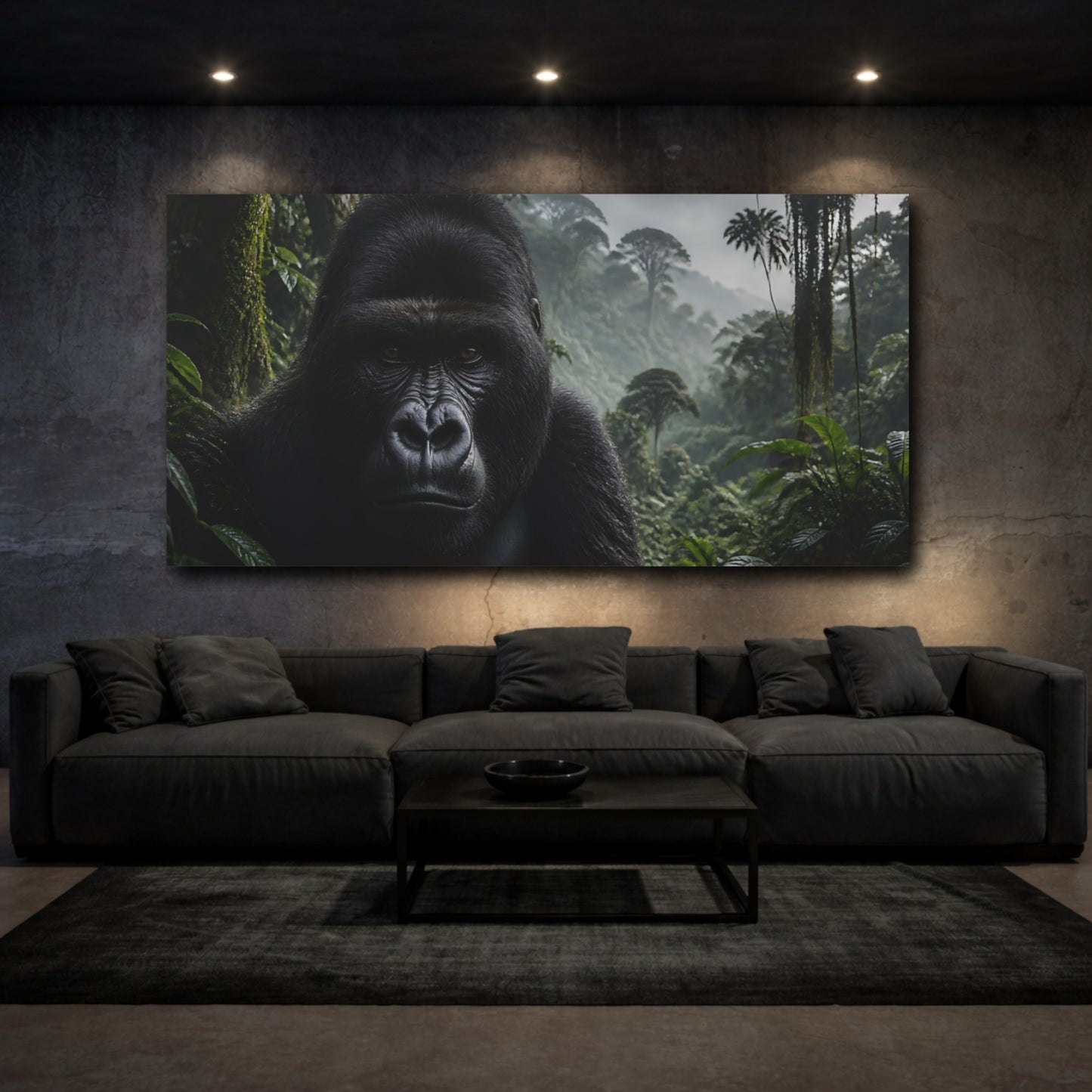 Mockup 3. Animals Gorilla Wildlife Portrait shown as canvas print