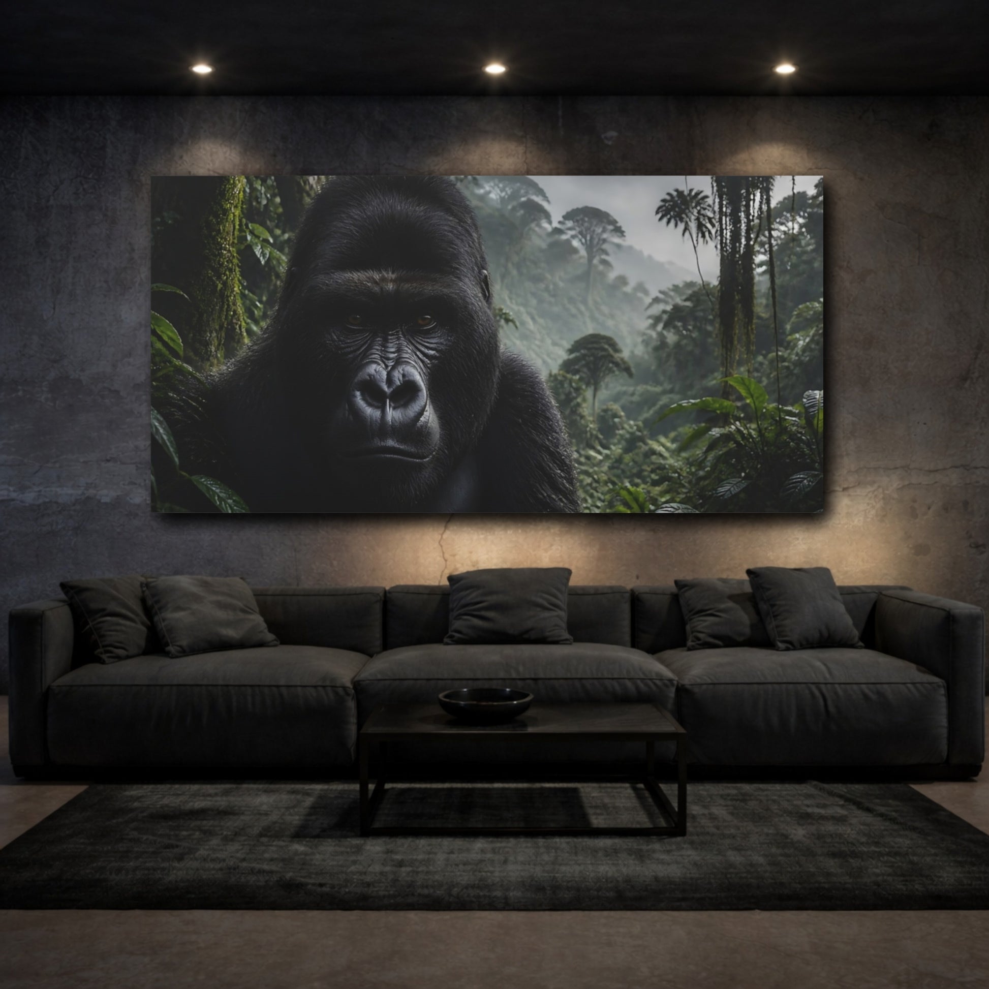 Mockup 3. Animals Gorilla Wildlife Portrait shown as canvas print