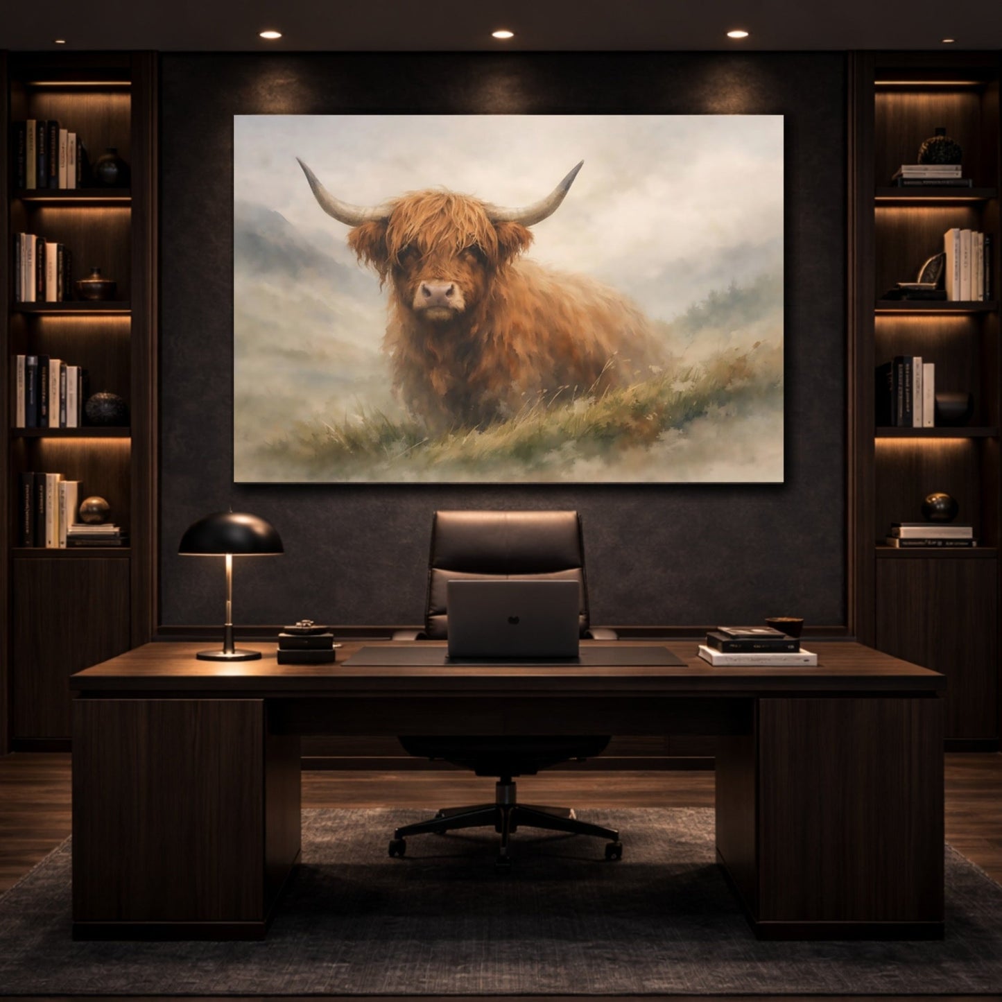 Animals Highland Cow Brown - Canvas Wall Art Print - YesArtYes