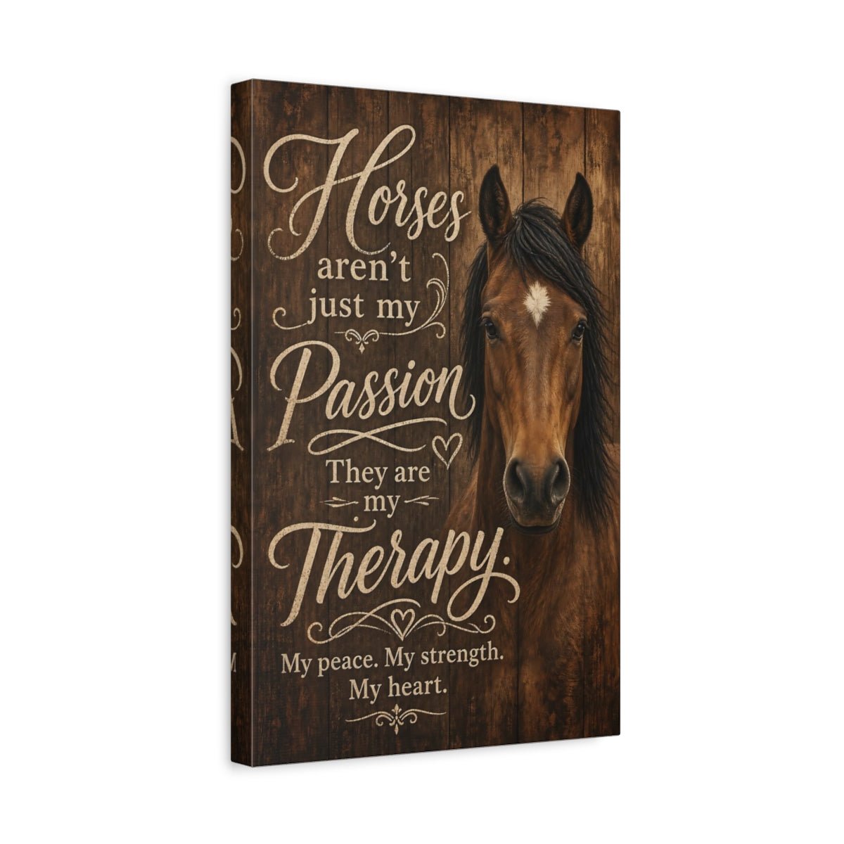 Animals Horse Brown And Cream Canvas Print – Living Room, Above Console Table - YesArtYes