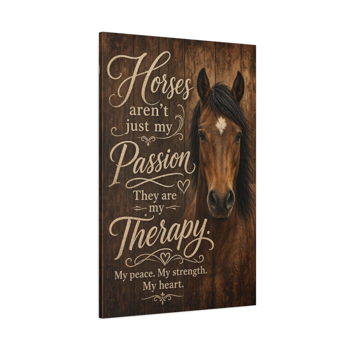 Animals Horse Brown And Cream Canvas Print – Living Room, Above Console Table - YesArtYes