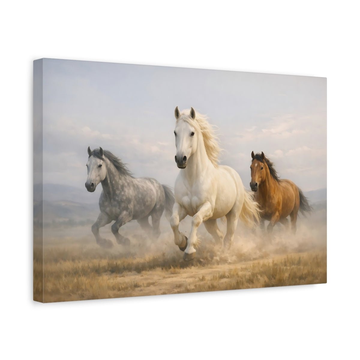 Animals Horses Galloping - Canvas Wall Art Print - YesArtYes