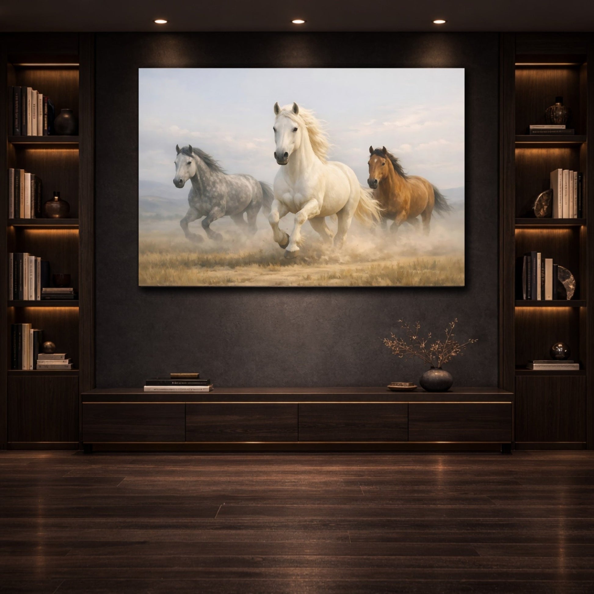 Animals Horses Galloping - Canvas Wall Art Print - YesArtYes