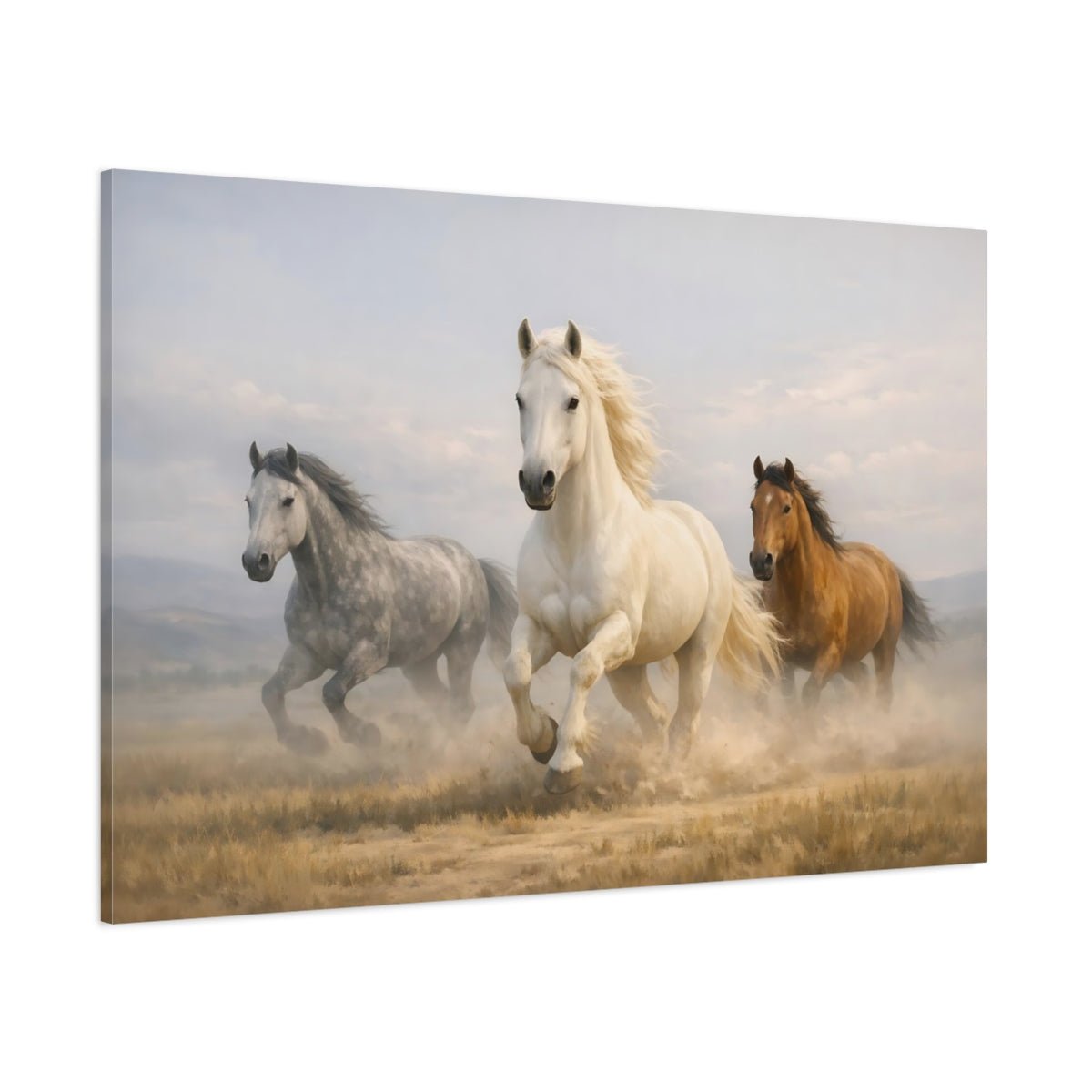 Animals Horses Galloping - Canvas Wall Art Print - YesArtYes