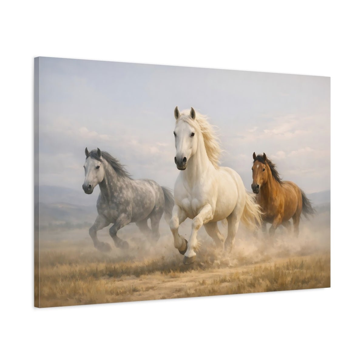 Animals Horses Galloping - Canvas Wall Art Print - YesArtYes